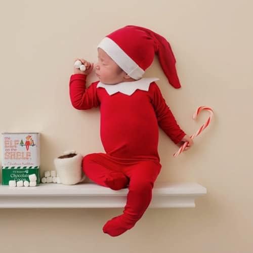 Newborn Photography Props Outfits Christmas Hat Leggings for Baby