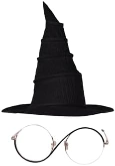 Pacreck Elphaba Cosplay Glasses and Witch Hat Wicked Witch Costume Accessories