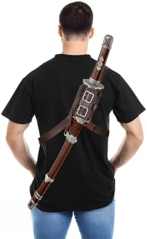 Medieval Leather Back Sword Shoulder Holster Adjustable