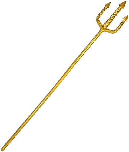 Amlisia 60Inch Gold Trident Plastic Trident King Neptune Costume Accessory