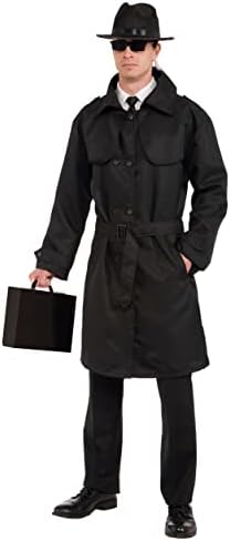 Secret Agent Spy Trench Coat Black