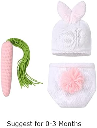 Easter Bunny Newborn Photography Set - crochet baby photoshoot costume for boys