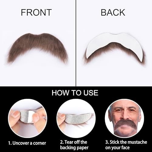 False Mustache Halloween Costume Self-Adhesive Fake Mustache for Men