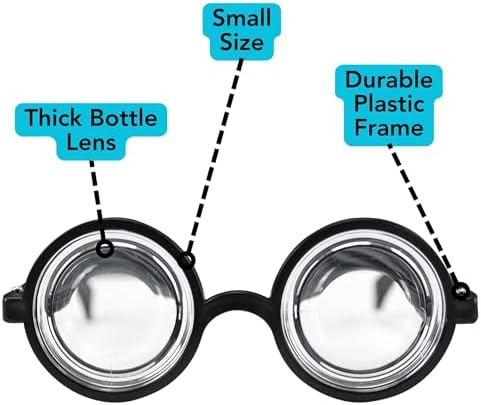 Iconkal Thick Lens Nerd Dress-Up Costume Glasses Perfect Halloween Addition