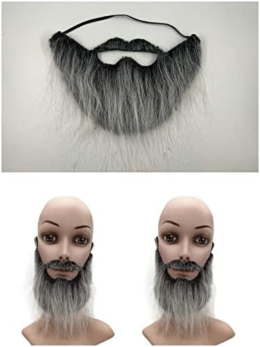Funny Costume Party Fake Beard Moustache Set Halloween Christmas Disguise Toy Black Grey
