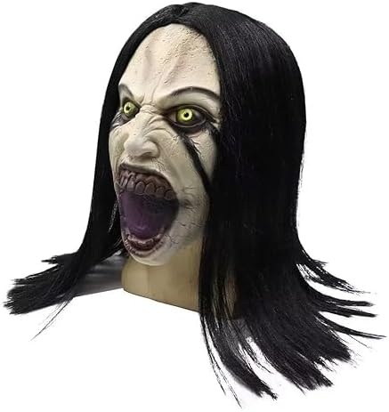 Horror Mask Womens Latex Cepyotic Demon Wigs