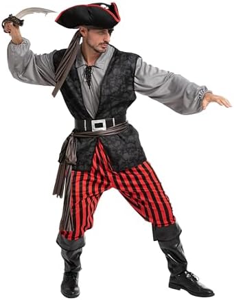 Spooktacular Men Pirate Costume Set Adult Role-played Adventure