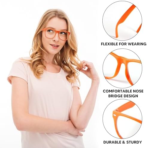 Spooktacular Creations - Retro Orange Nerd Glasses