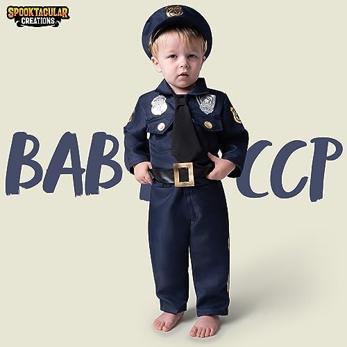 Spooktacular Creations Halloween Baby Police Costume Realistic Jumpsuit Hat