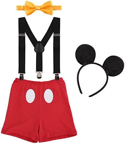Baby Boys First Birthday Costume Set Y-Back Suspenders More