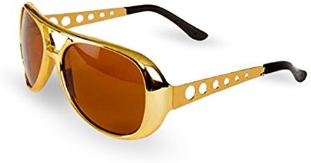 Big Mos Toys Rockstar 50s Sunglasses Gold Aviator Frames