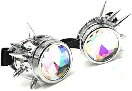 UMBRELLALABORATORY Crystal Rainbow Kaleidoscope Steampunk Goggles