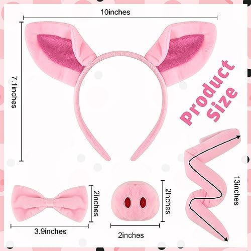 Mototo 4-Piece Fluffy Pink Pig Accessories Set