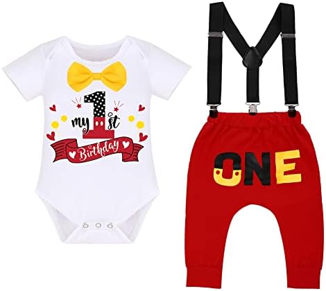 IBTOM CASTLE Baby Boys 1st Birthday First Birthday Fancy Costume Cake Smash Outfits