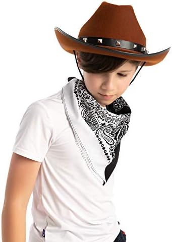 Spooktacular Creations Western Cowboy Hat with 3 Bandanas for Halloween