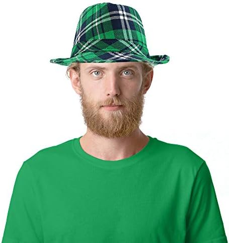 Skeleteen Irish Plaid Fedora - St Patricks Day Hat for Costumes
