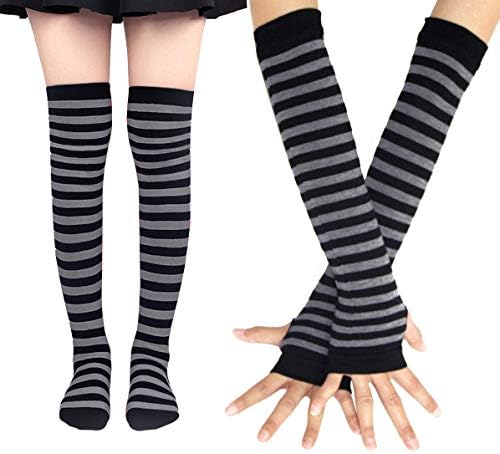 Stylish Striped Leg Warmer Set for Women