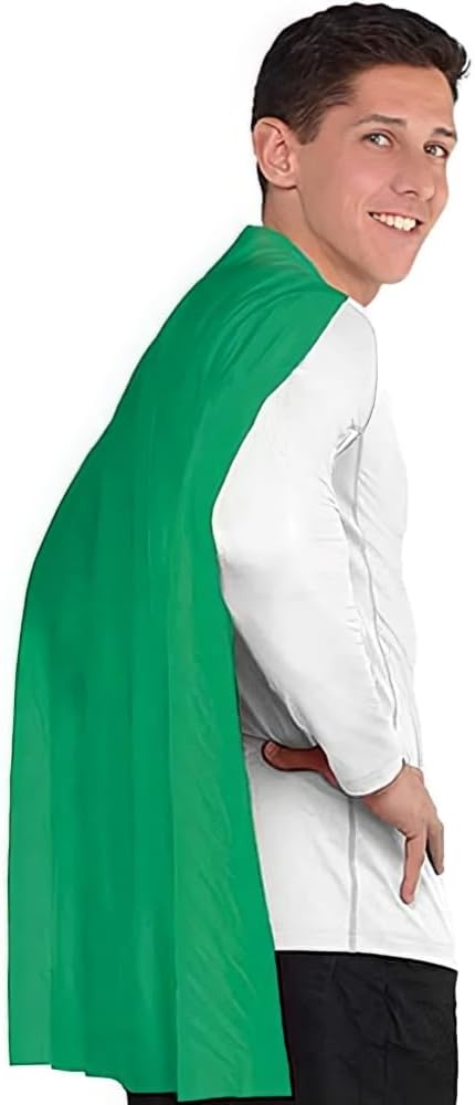 Amscan Green Cape Costume for Kids and Adults - Halloween Superhero Party essentials