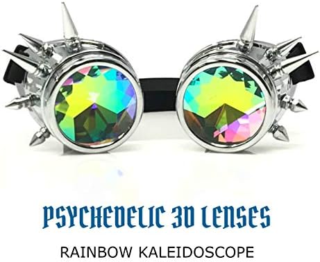 UMBRELLALABORATORY Crystal Rainbow Kaleidoscope Steampunk Goggles