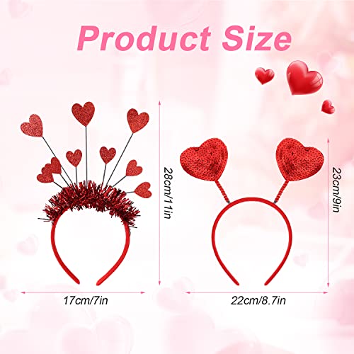 2pcs Heart Headband for Valentines Day