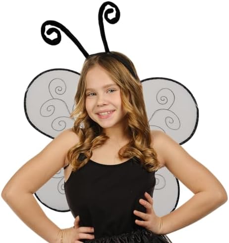 Funcredible Black Butterfly Wings Headband Costume Set