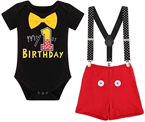 1st Birthday Baby Boys Tuxedo Romper Set for Halloween More