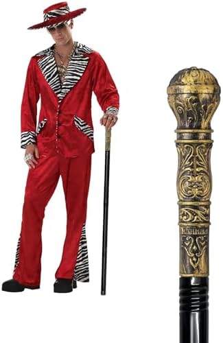 Stunning Pimp Cane - 42 Metal Prop Stick with Antique Gold Handle