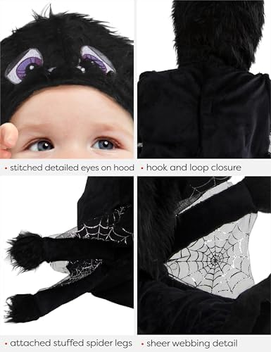 Rubies Spider costume jumpsuit booties and hood for baby boys