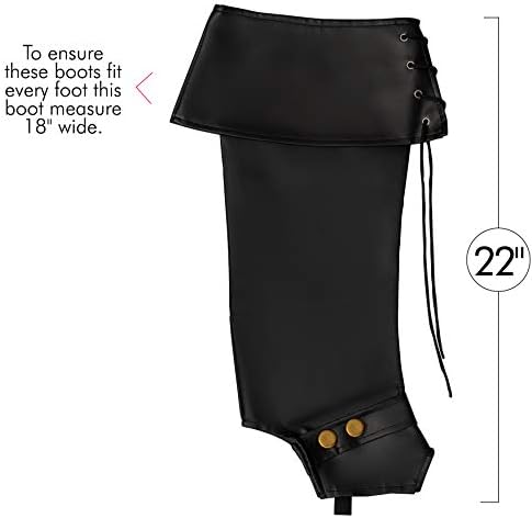Skeeteen Black Pirate Faux Leather Boots Your Costume Companion