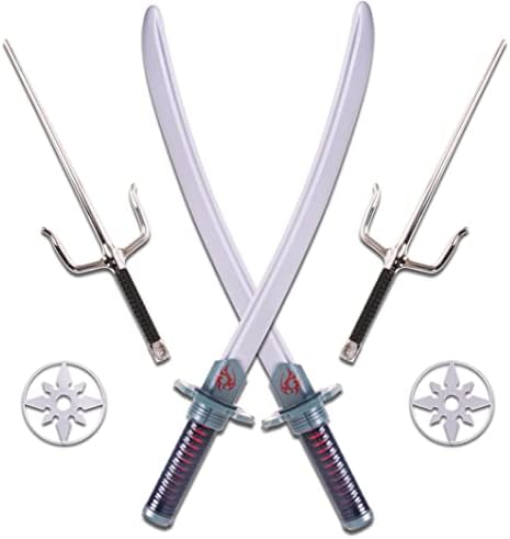 Ninja Kids costumeAccessories set - katanas sais and stars for Halloween toys