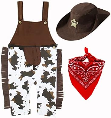 COSLAND 3pc Baby and Toddler Boys Cowboy Outfit - Halloween Kids Themes