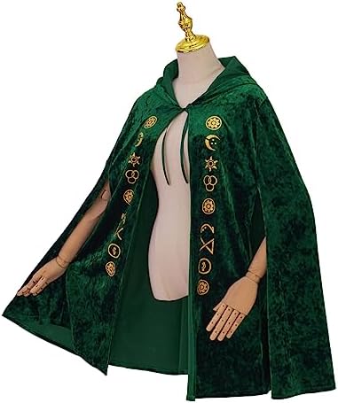 RocailleCos Winifred Sanderson Halloween Costume Cloak Green Velvet Robe