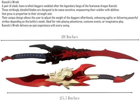 LALAPORT 2-Piece Set Medieval Fantasy Kamish Wrath Foam Dagger
