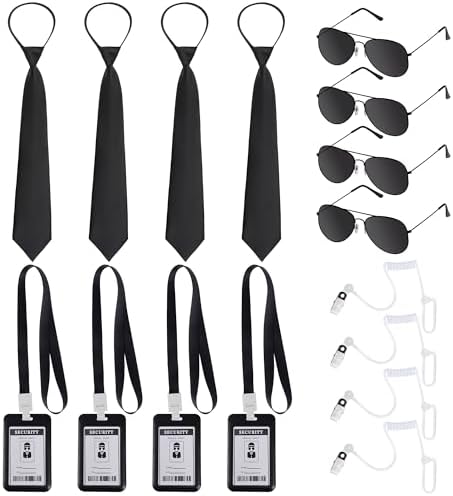 16-Piece Agent Costume Set for Halloween More