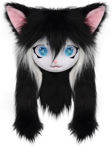 SMILETERNITY Animal Head Cat Fursuit Cut Mask Costume prop