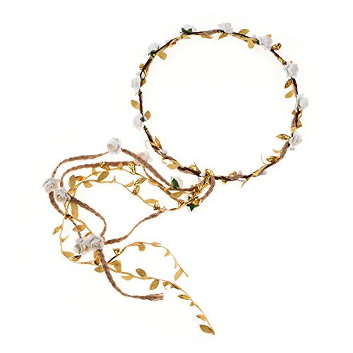 Floral Crown Headband DDazzling Ivory Gold