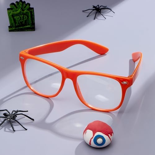 Spooktacular Creations - Retro Orange Nerd Glasses