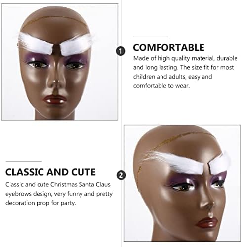 2-Pack Self-Adhesive Santa Fake Eyebrows Festive Cosplay and Party Accessories