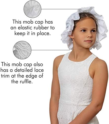 SkeidWhite Mob Cap for Halloween Colonial Costs