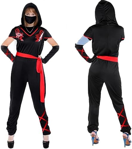 Jiuguva 9-Piece Ninja Costume Set for Women - Halloween More