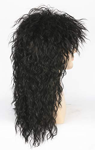 80s Punk Wig Black Mullet for Halloween