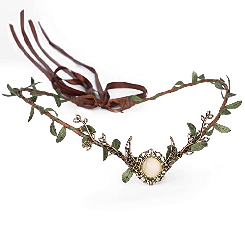 MOSTORY Moonwood Crown Headband -adjustableElegant woodland headband for womencosplay and special occasions