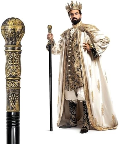 Stunning Pimp Cane - 42 Metal Prop Stick with Antique Gold Handle
