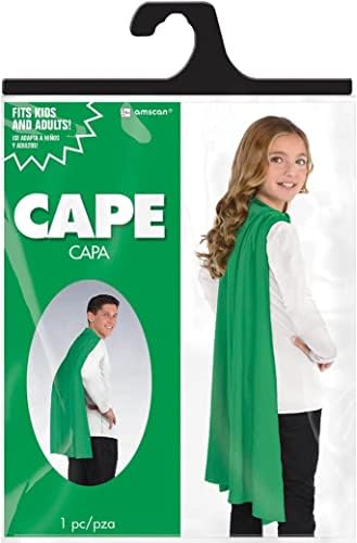 Amscan Green Cape Costume for Kids and Adults - Halloween Superhero Party essentials