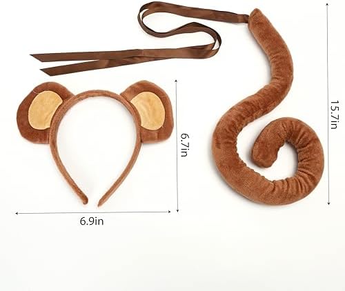 Fun Monkey Ears Tail Costume Set - Perfect for Halloween More