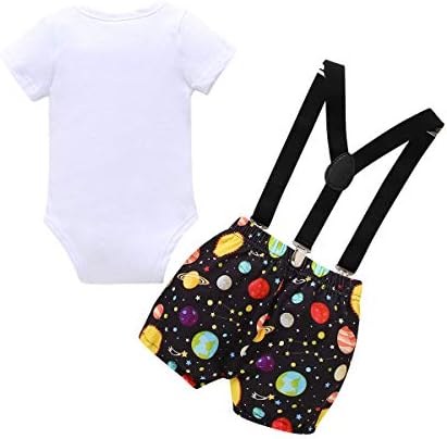 Space Themed 1st Birthday Outfit for Baby Boys
