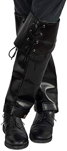 Skeeteen Black Pirate Faux Leather Boots Your Costume Companion