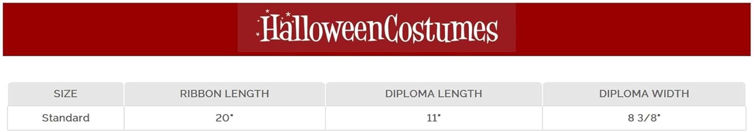 Fun Costumes Fake Diploma Halloween Graduation Cosplay Paper Costume