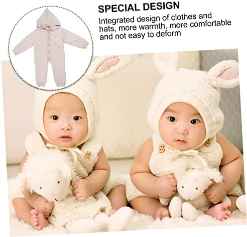 Knitted Jumpsuit for Toddlers with Rabbit Hair Decor