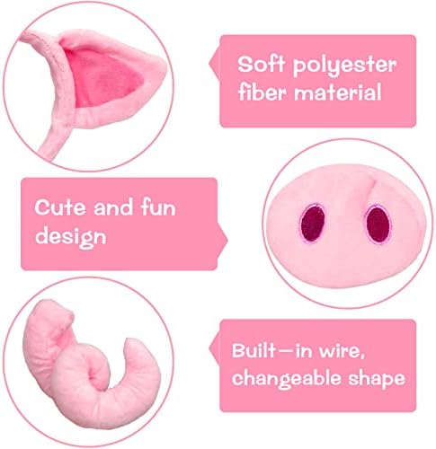 Bvrbaory Pink Pig Costume Set Perfect for Kids Halloween Party